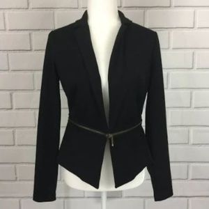 Mossimo Black Zipper Waist Cropped Blazer Jacket L